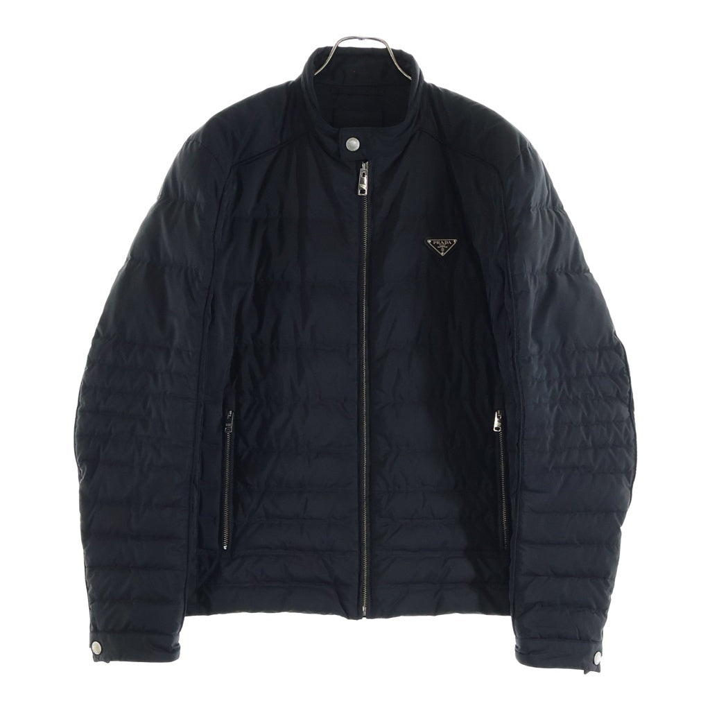 PRADA(プラダ) 23AW 三角ロゴプレート ダウンライダースジャケット ブラック SGH068 R232 1060