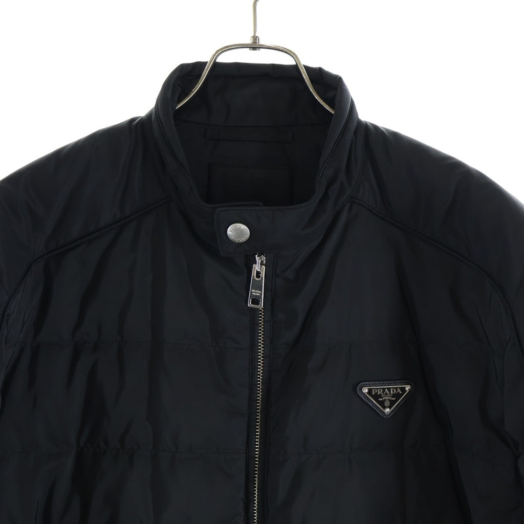 PRADA(プラダ) 23AW 三角ロゴプレート ダウンライダースジャケット ブラック SGH068 R232 1060