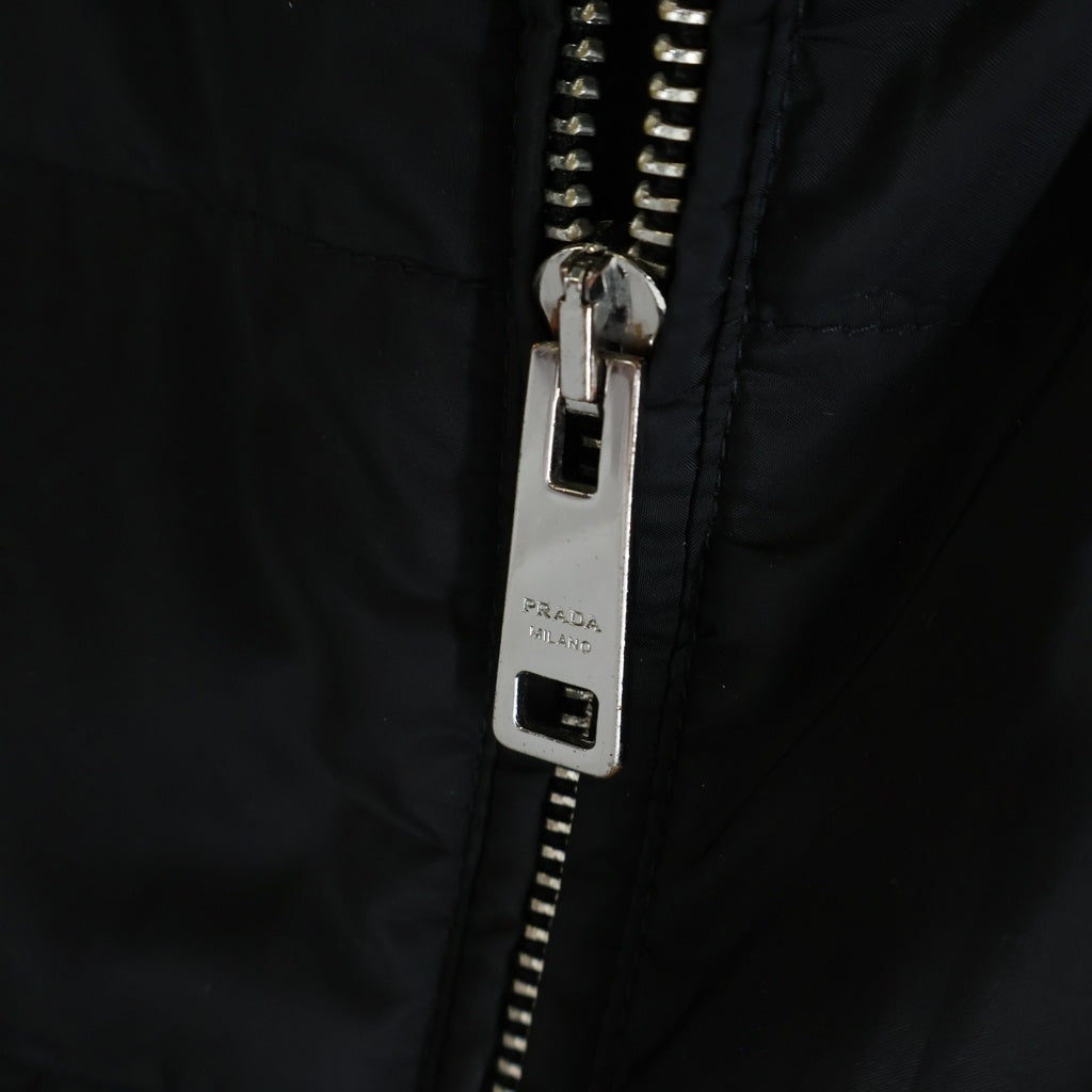 PRADA(プラダ) 23AW 三角ロゴプレート ダウンライダースジャケット ブラック SGH068 R232 1060