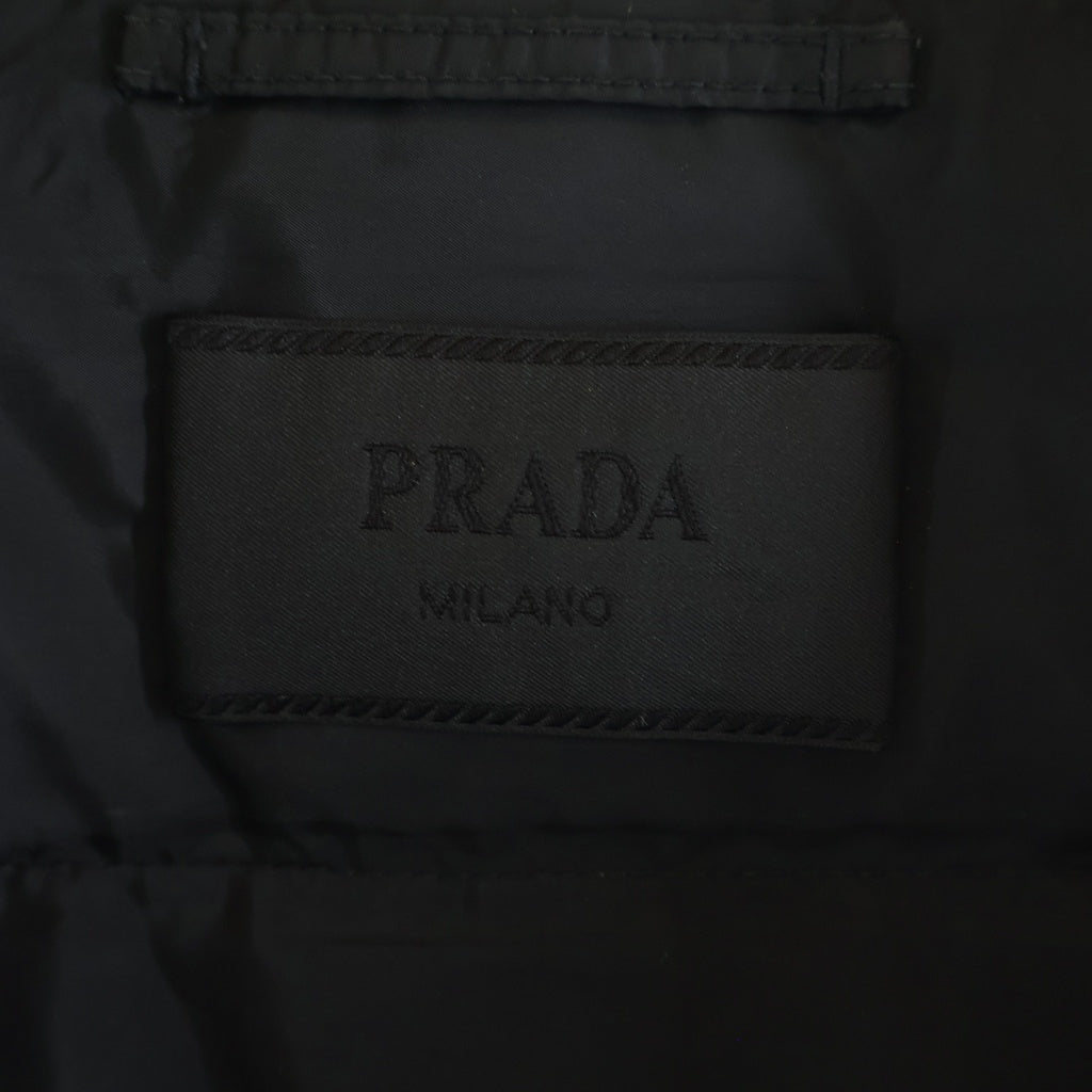 PRADA(プラダ) 23AW 三角ロゴプレート ダウンライダースジャケット ブラック SGH068 R232 1060