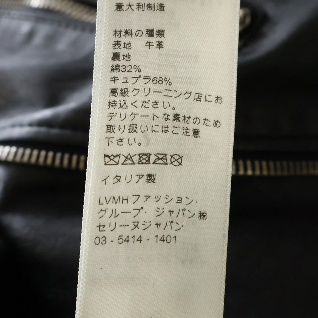 CELINE(セリーヌ) 19SS CLASSIC BIKER IN CALFSKIN クラシック バイカー ダブルカーフスキンライダース ジャケット ブラック 2E058297D