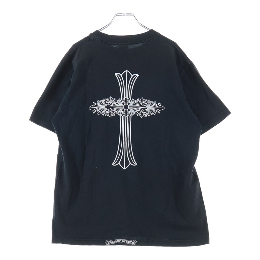 CHROME HEARTS(クロムハーツ) OLD S/S オールド ネックロゴバックフローラルクロスプリント クルーネック半袖Tシャツカットソー ブラック