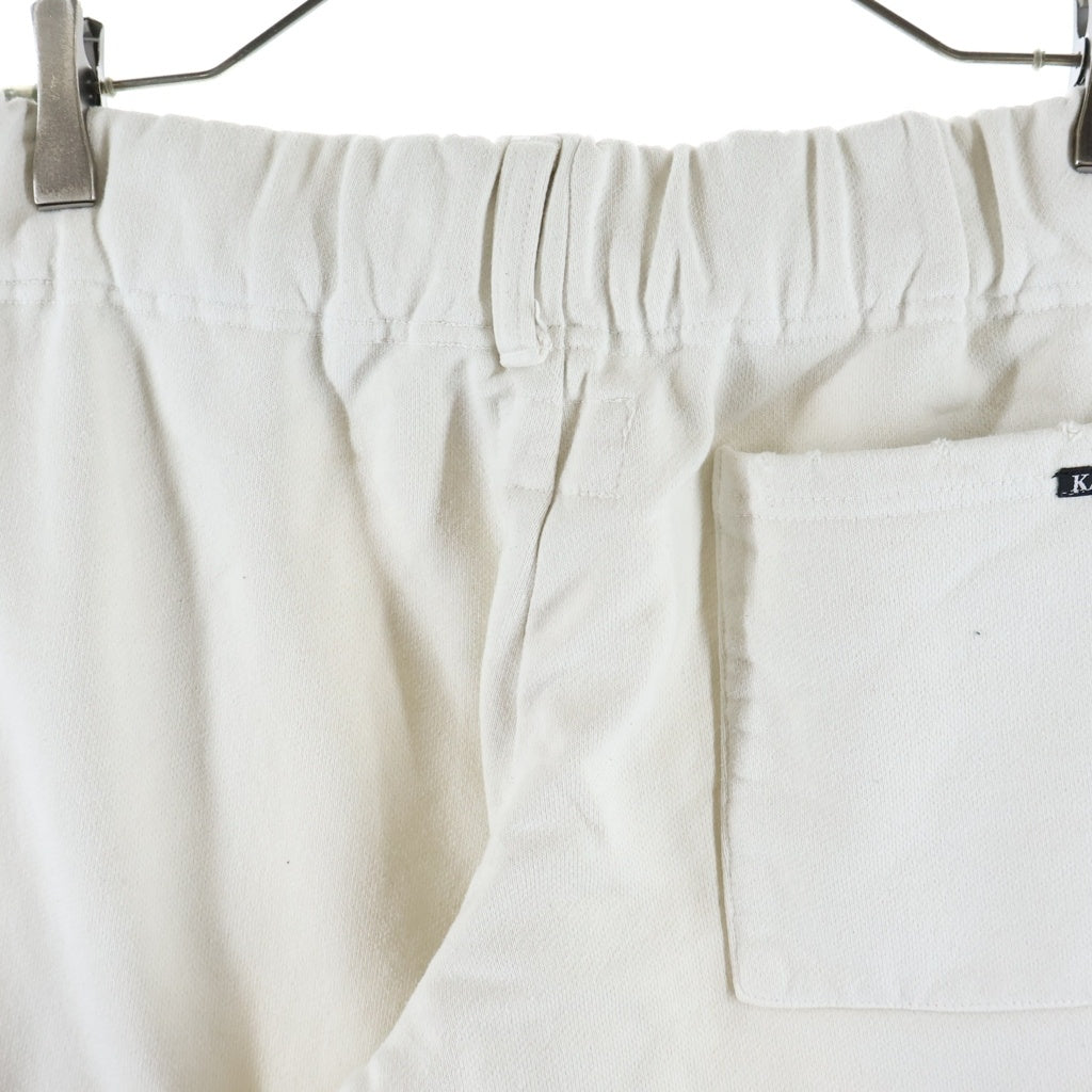 KAMIYA(カミヤ) 25AW SKULL FLAME DISTRESSED SWEAT PANTS スカルフレイム ディストレスドスウェットパンツ アイボリー G15PT076