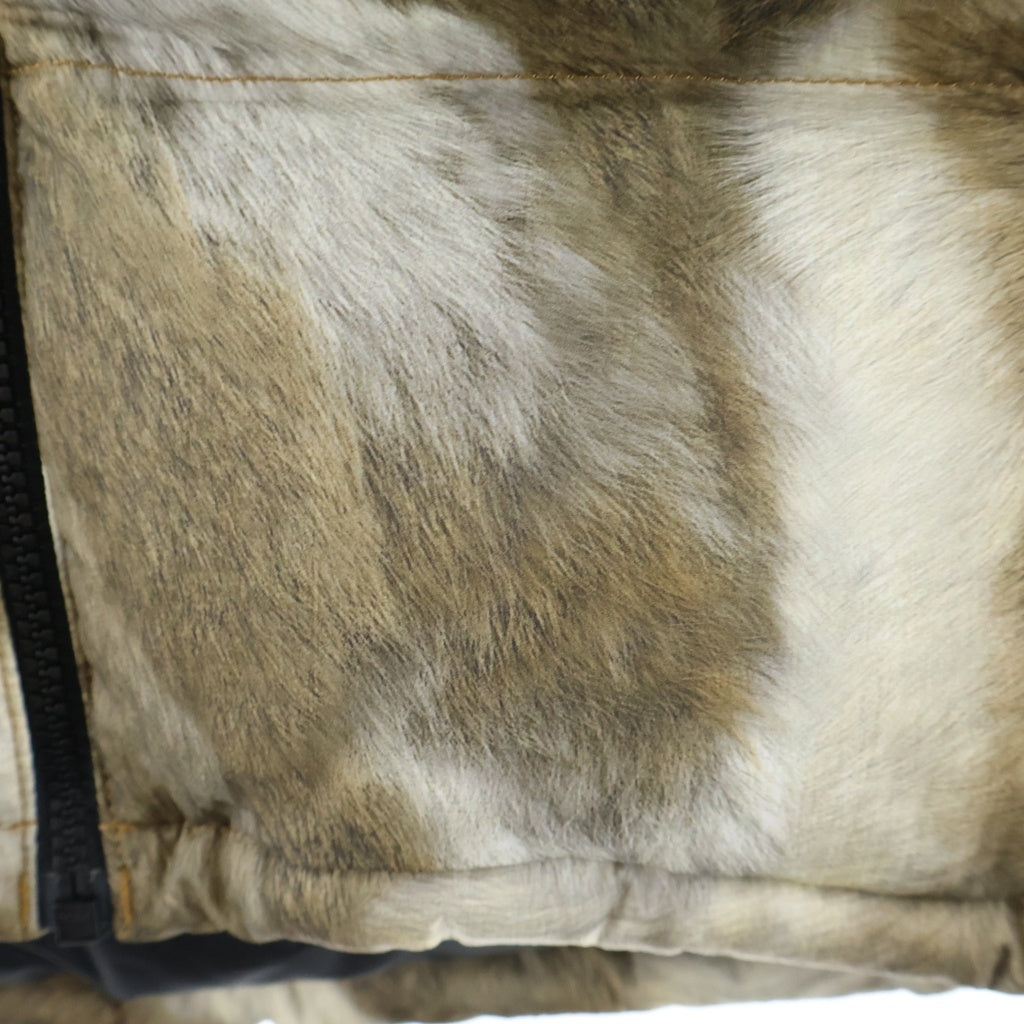 SUPREME(シュプリーム) 13AW ×THE NORTH FACE Fur Print Nuptse Vest ノースフェイス ファープリント ダウンベスト ブラック/ブラウン ND01341