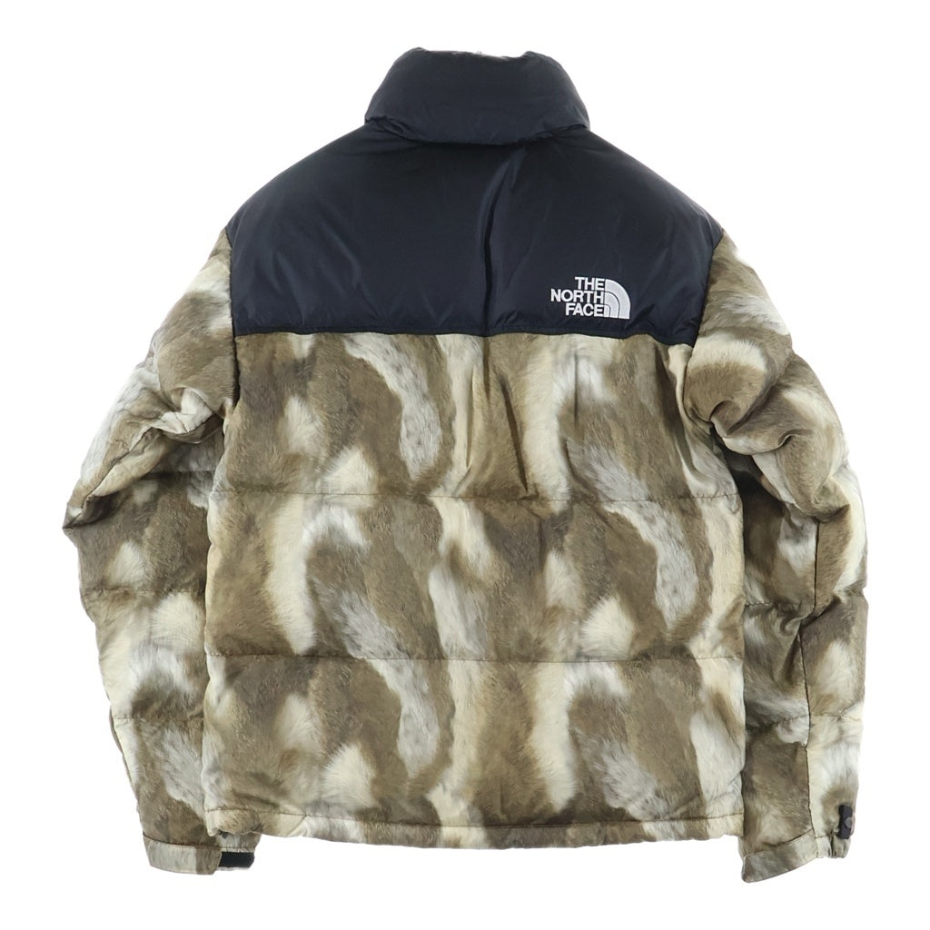 SUPREME(シュプリーム) 13AW ×THE NORTH FACE Fur Print Nuptse Jacket ノースフェイス ファープリント ダウンジャケット ブラック/ブラウン ND01340