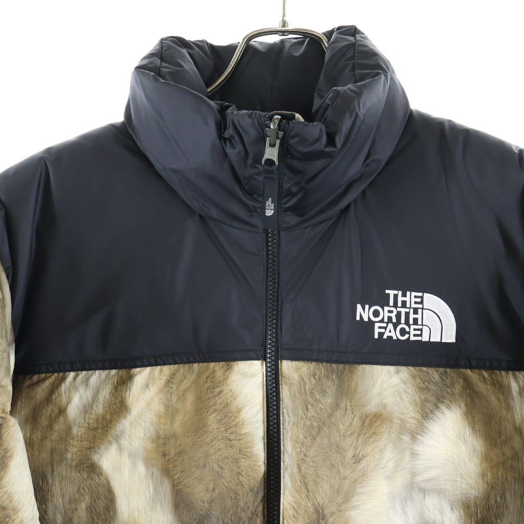 SUPREME(シュプリーム) 13AW ×THE NORTH FACE Fur Print Nuptse Jacket ノースフェイス ファープリント ダウンジャケット ブラック/ブラウン ND01340