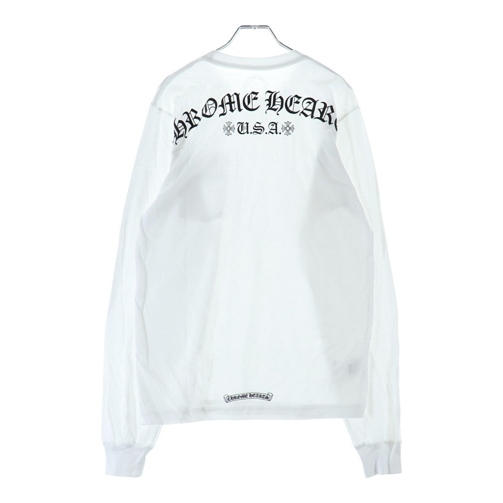 CHROME HEARTS(クロムハーツ) BACK ARCH LOGO USA LONG SLEEVE バックアーチロゴ 長袖Tシャツカットソー ホワイト