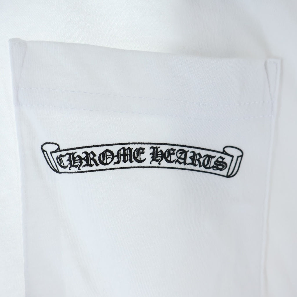 CHROME HEARTS(クロムハーツ) BACK ARCH LOGO USA LONG SLEEVE バックアーチロゴ 長袖Tシャツカットソー ホワイト