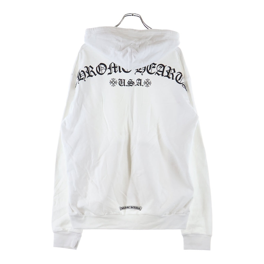 CHROME HEARTS(クロムハーツ) BACK ARCH LOGO USA ZIP UP HOODIE バックアーチロゴ ジップアップパーカー ホワイト