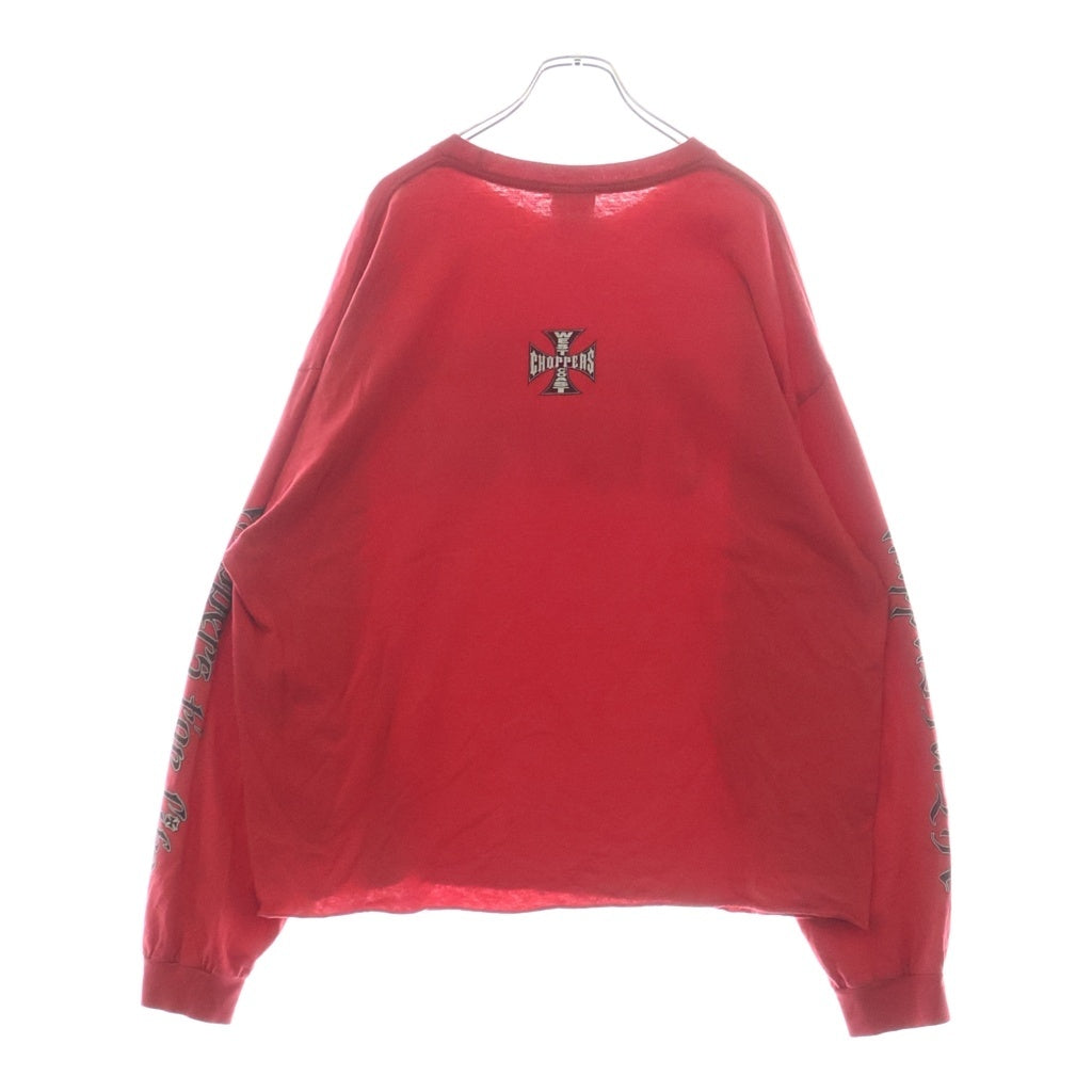 VINTAGE(ヴィンテージ) 00s WEST COAST CHOPPERS ウエストコーストチョッパーズ プリント長袖Tシャツカットソー レッド