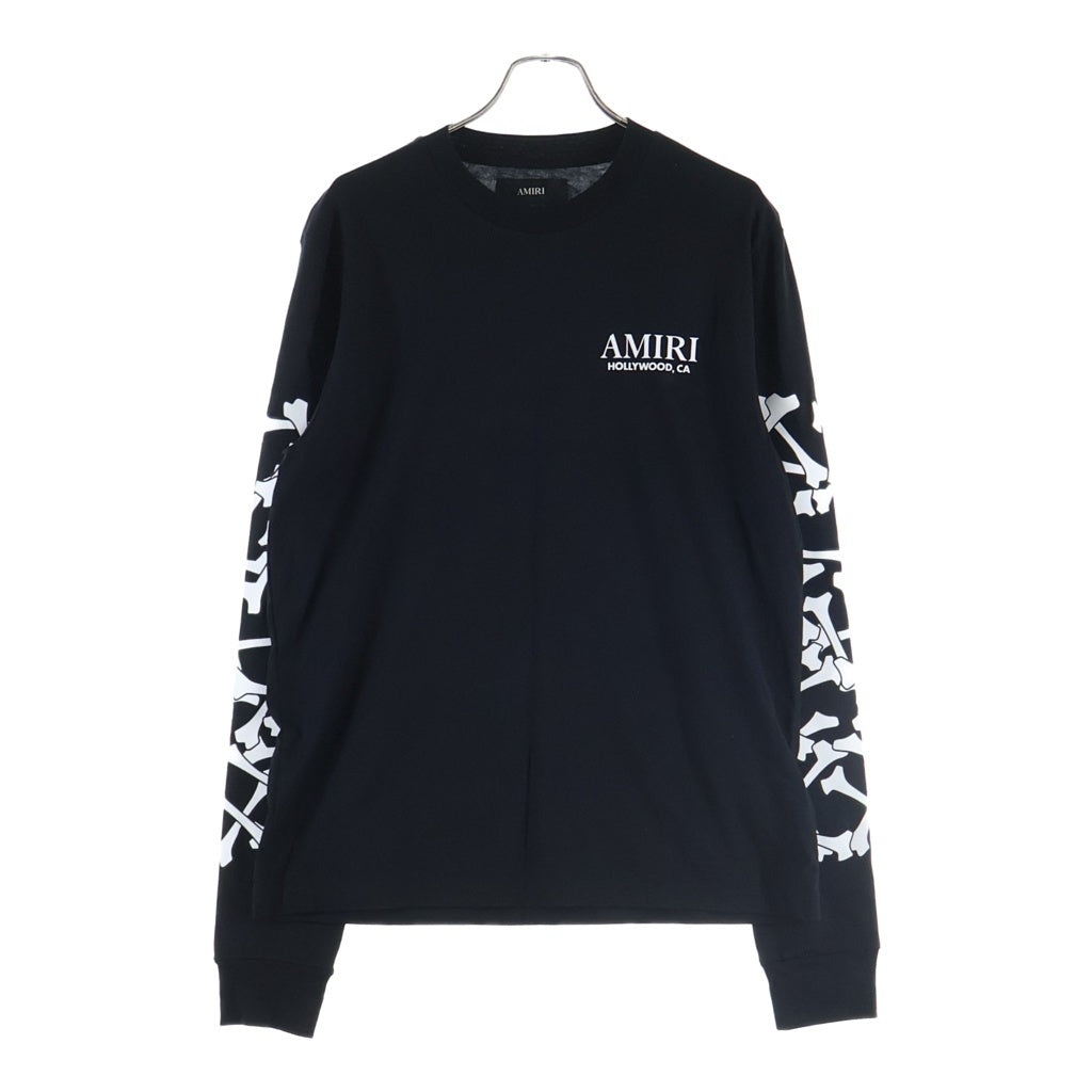 AMIRI(アミリ) BONES STACKED L/S TEE ボーン プリントデザイン 長袖Tシャツ カットソー ブラック AMJYTE1076