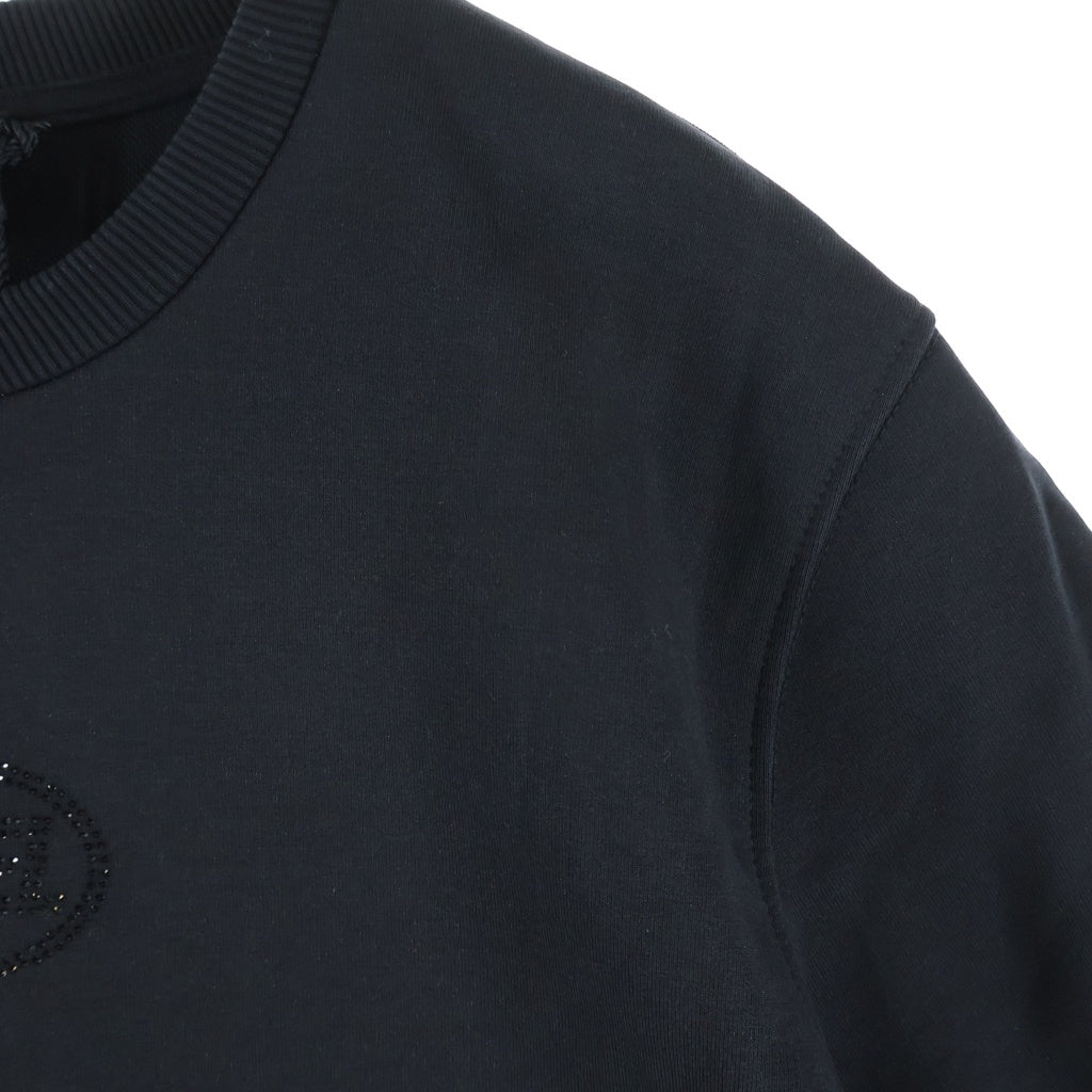 DIESEL(ディーゼル) フロント ラインストーンロゴ 半袖Tシャツカットソー ブラック T-JUST-XMAS A17182