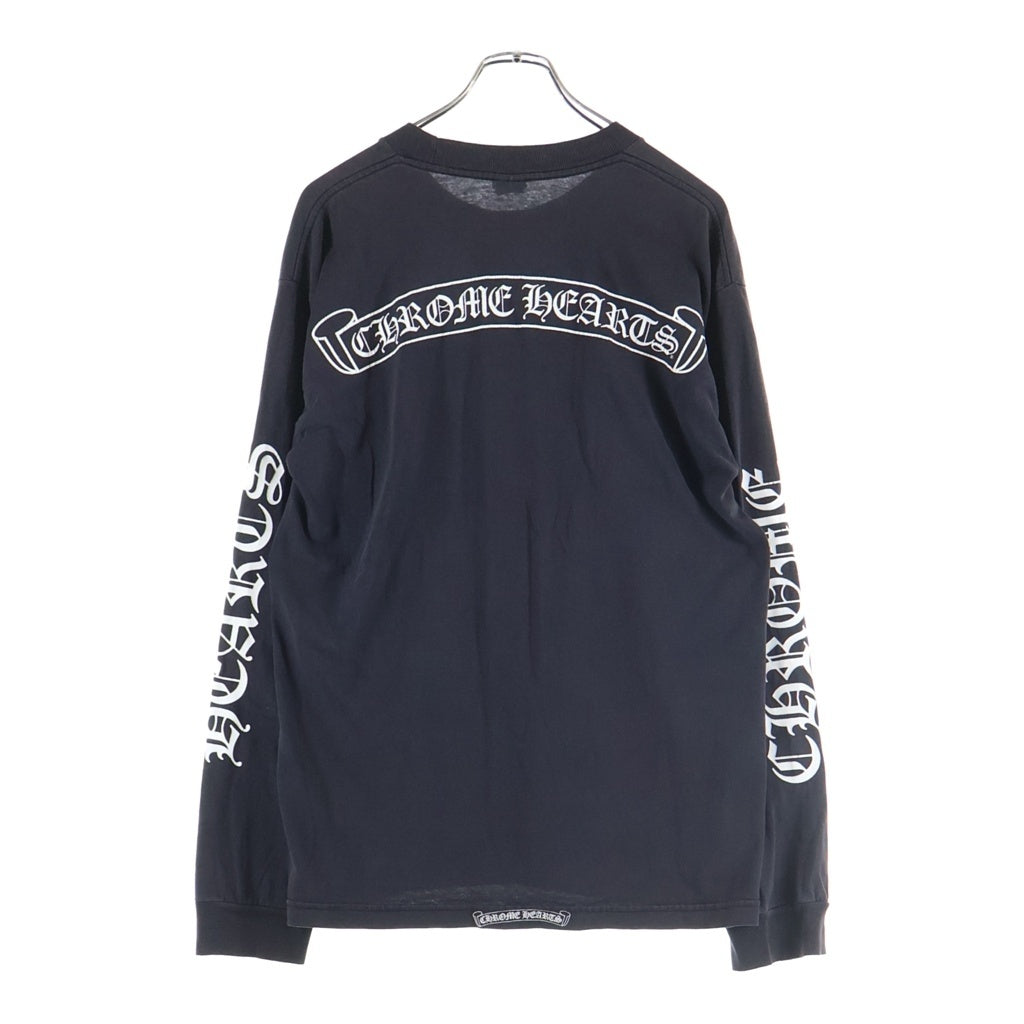 CHROME HEARTS(クロムハーツ) OLD CH SCROLL LOGO L/S TEE スクロールロゴ アームプリント 長袖Tシャツ ブラック