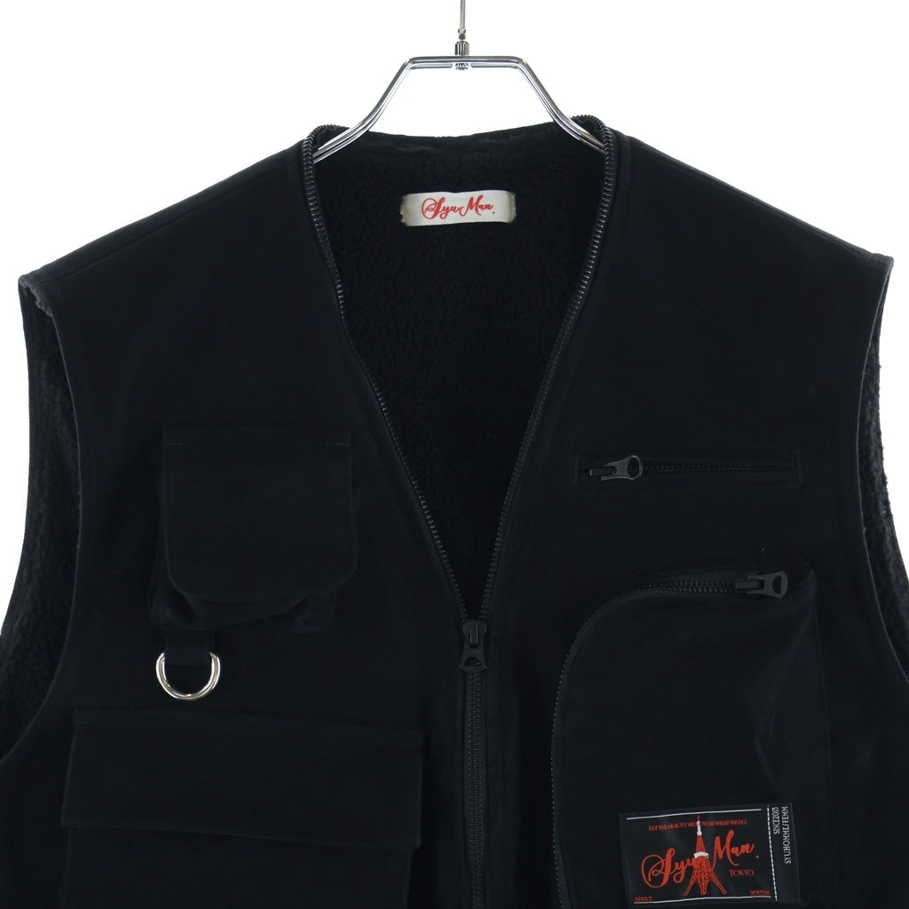 SyuMan(シューマン) 25AW TACTICAL REVERSIBLE VEST MOLESKIN モールスキン タクティカルリバーシブルベスト ブラック
