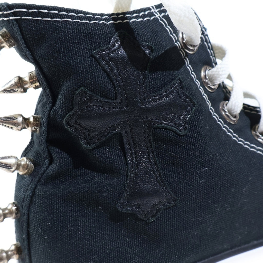 CHROME HEARTS(クロムハーツ) ×CONVERSE SPIKE CROSS PATCH SNEAKER コンバース スパイク クロスパッチ付き ハイカットスニーカー ブラック US7/25.5cm