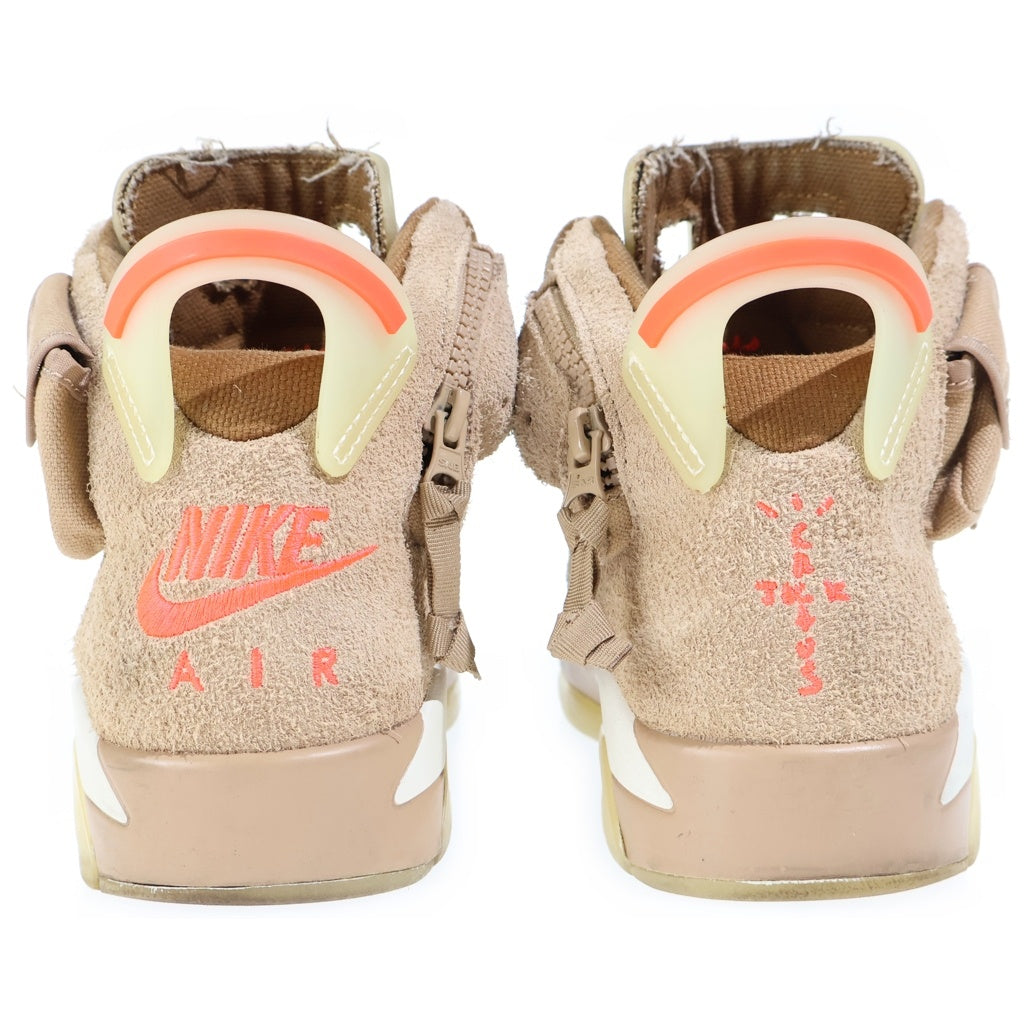 NIKE(ナイキ) TRAVIS SCOTT AIR JORDAN6 RETRO SP トラヴィススコット エアジョーダン6 ハイカットスニーカー US7.5/25.5cm ブラウン DH0690-200