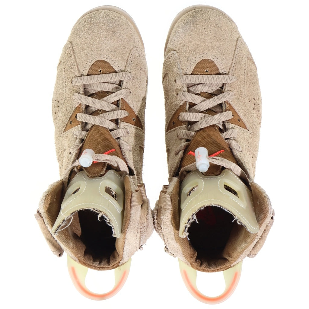NIKE(ナイキ) TRAVIS SCOTT AIR JORDAN6 RETRO SP トラヴィススコット エアジョーダン6 ハイカットスニーカー US7.5/25.5cm ブラウン DH0690-200