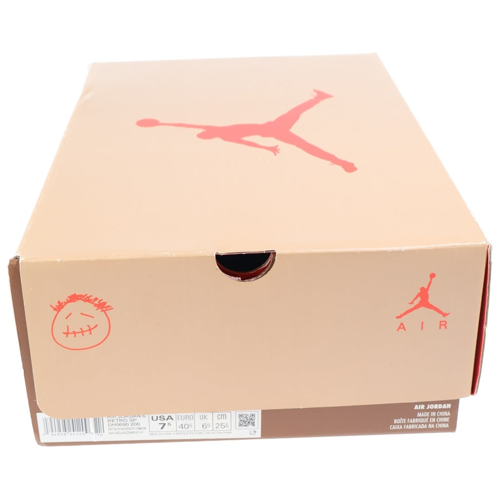NIKE(ナイキ) TRAVIS SCOTT AIR JORDAN6 RETRO SP トラヴィススコット エアジョーダン6 ハイカットスニーカー US7.5/25.5cm ブラウン DH0690-200