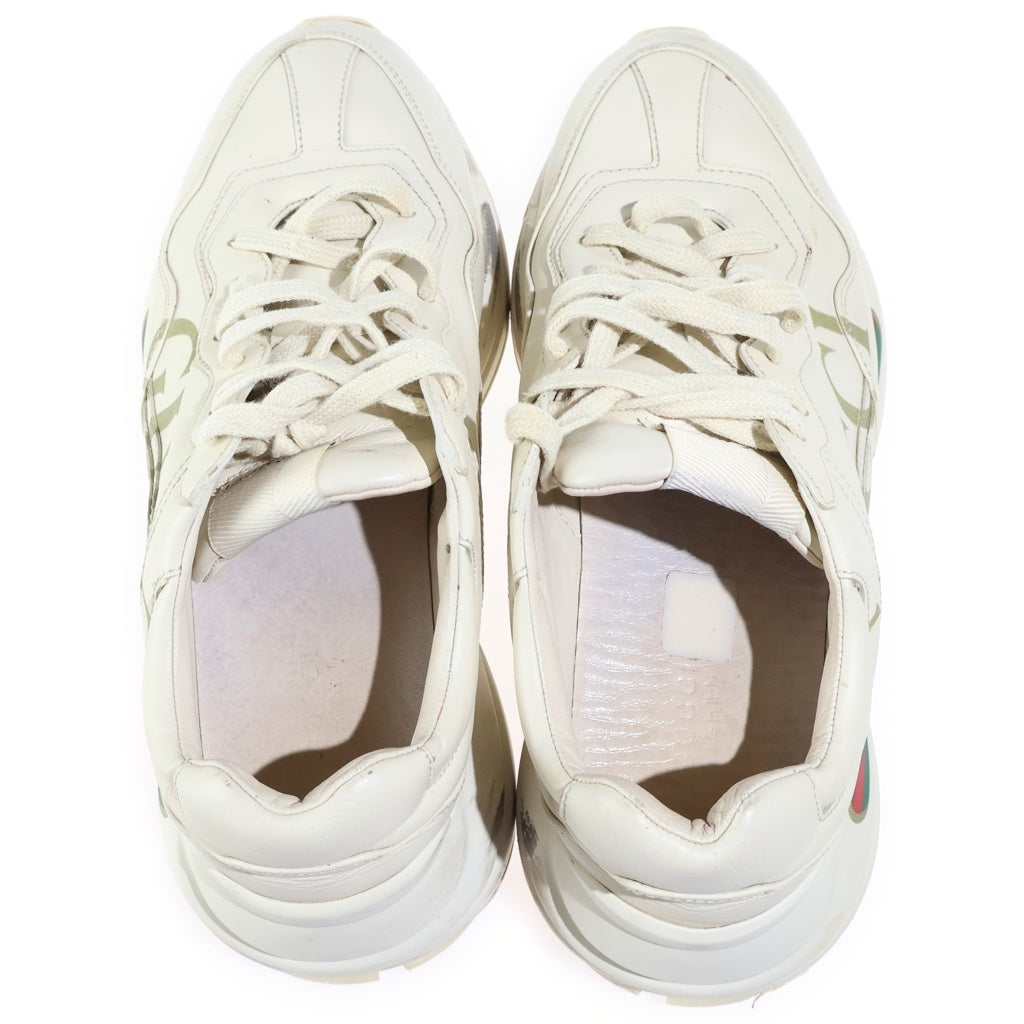 GUCCI(グッチ) ロゴプリント レザーローカットスニーカー アイボリー 528892