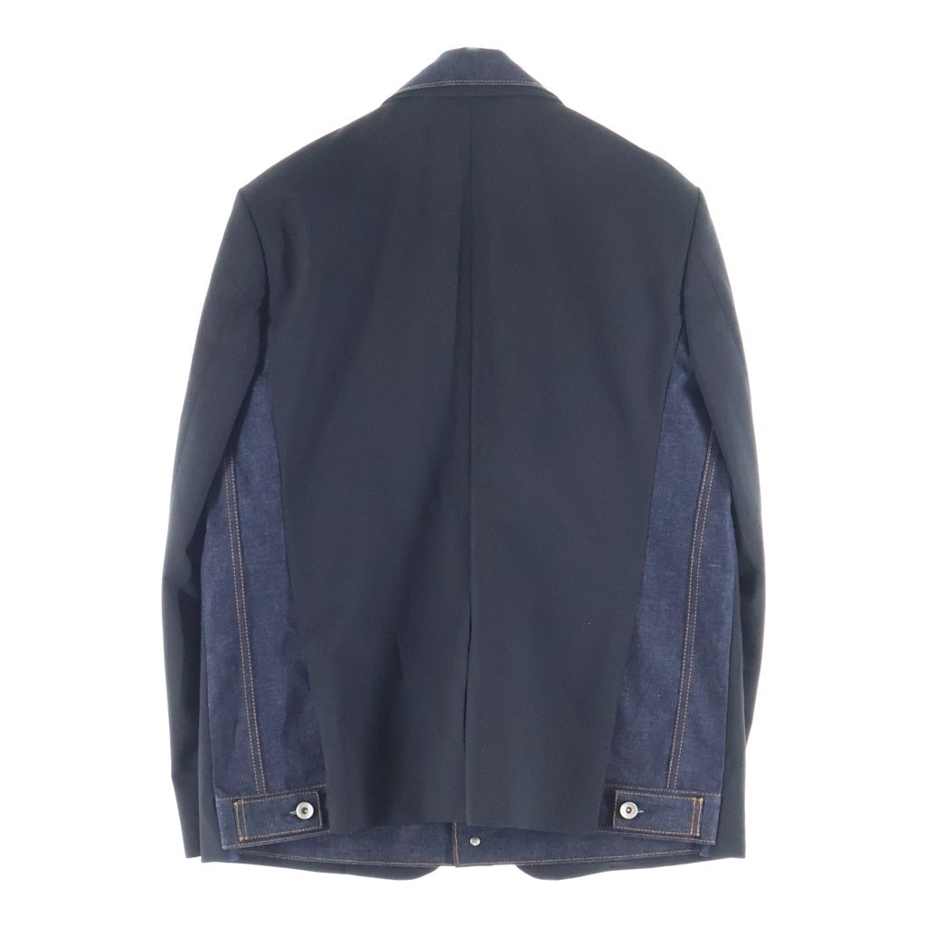 Sacai(サカイ) 26SS SUITING X DENIM JACKET デニムドッキングテーラードジャケット ブラック 26-03897M