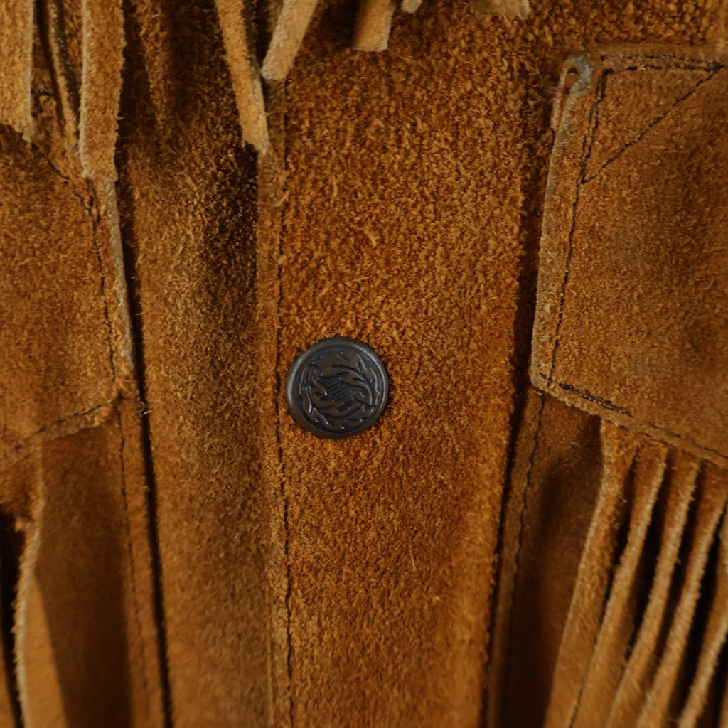 VINTAGE(ヴィンテージ) 70S LEATHER CITY レザーシティー フリンジウエスタンスウェードジャケット ブラウン