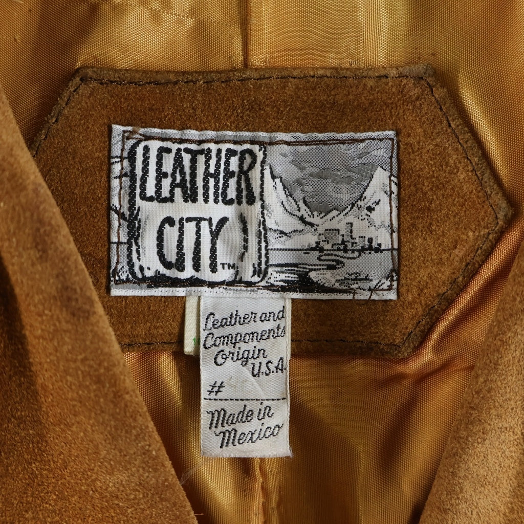 VINTAGE(ヴィンテージ) 70S LEATHER CITY レザーシティー フリンジウエスタンスウェードジャケット ブラウン