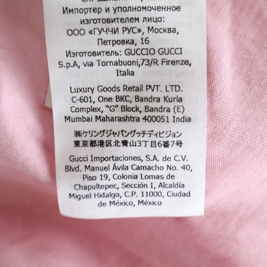 GUCCI(グッチ) 22SS レモングッチプリント 半袖Tシャツ カットソー ピンク 615044 XJD08