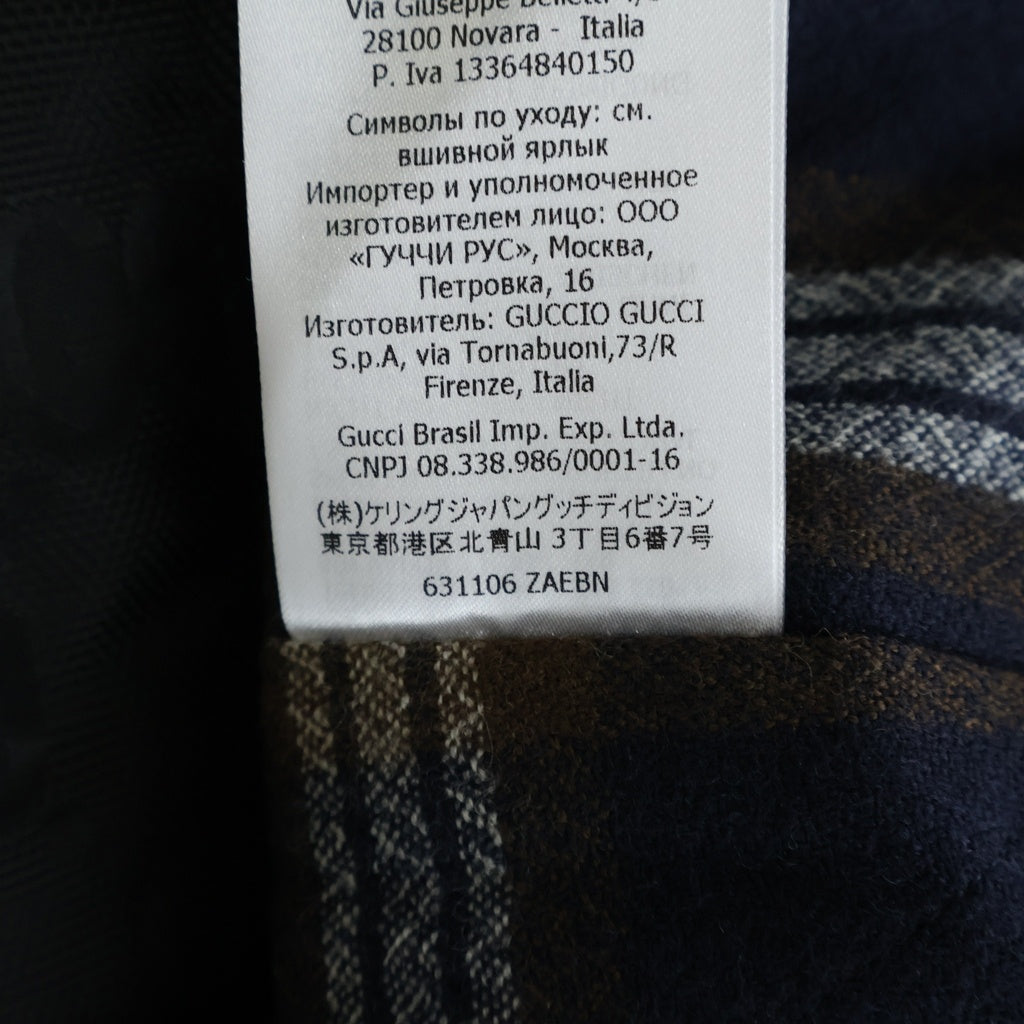 GUCCI(グッチ) 21AW OFF THE GRID オフザグリッド 裏地チェック 総柄ナイロンベスト ブラック