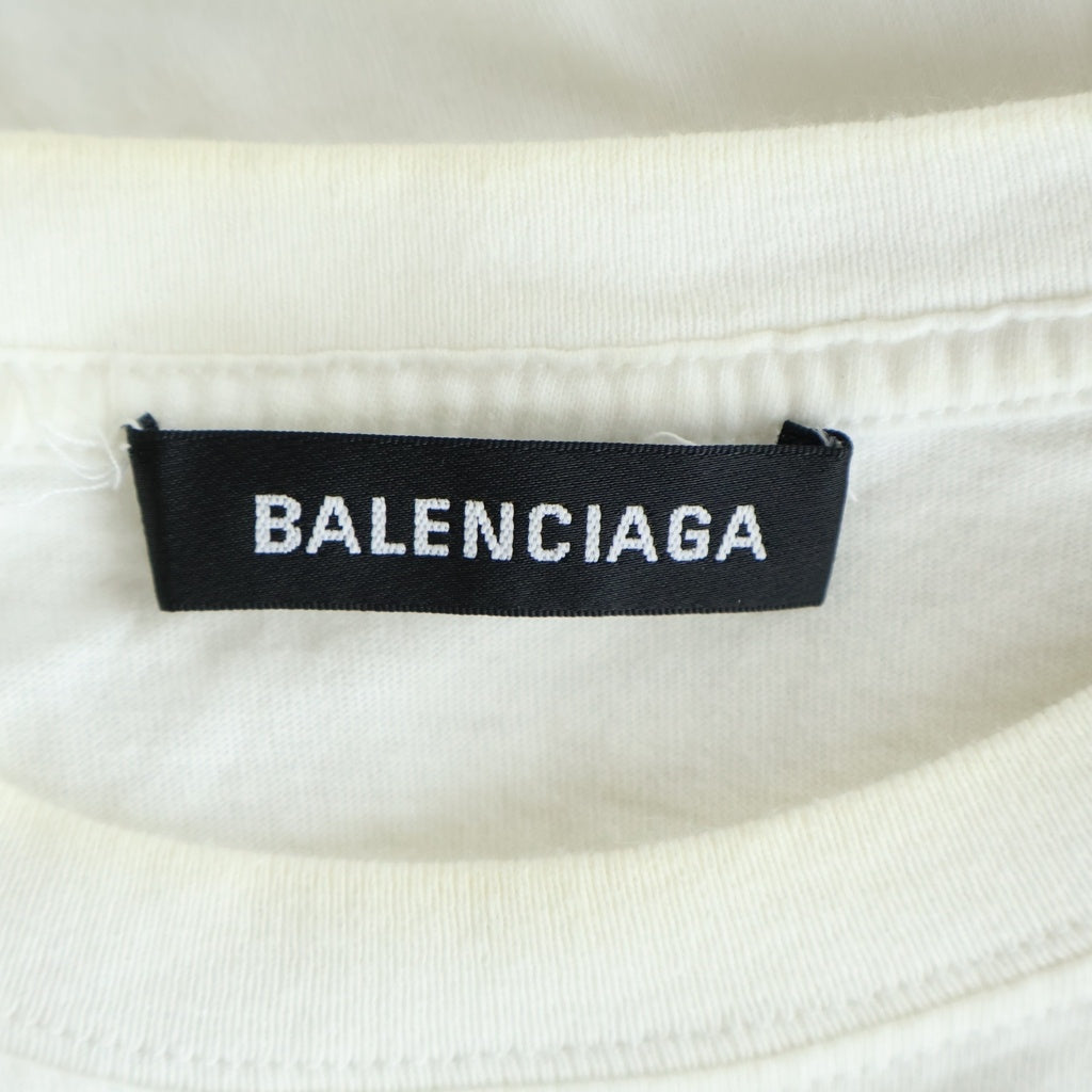 BALENCIAGA(バレンシアガ) 18SS バックロゴ刺繍 半袖Tシャツカットソー ホワイト 570805