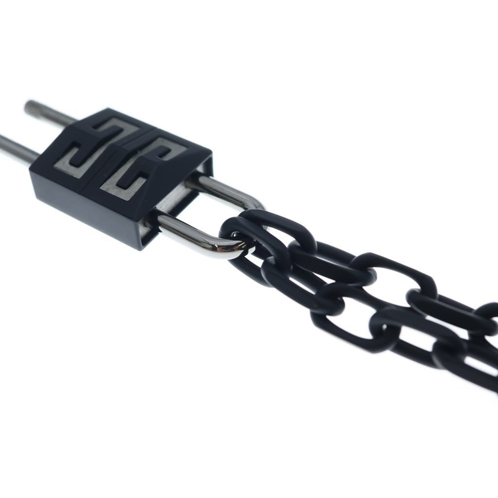 GIVENCHY(ジバンシィ) Lock Matte Enamelled Necklace ロック マット エナメルド ネックレス シルバー/ブラック