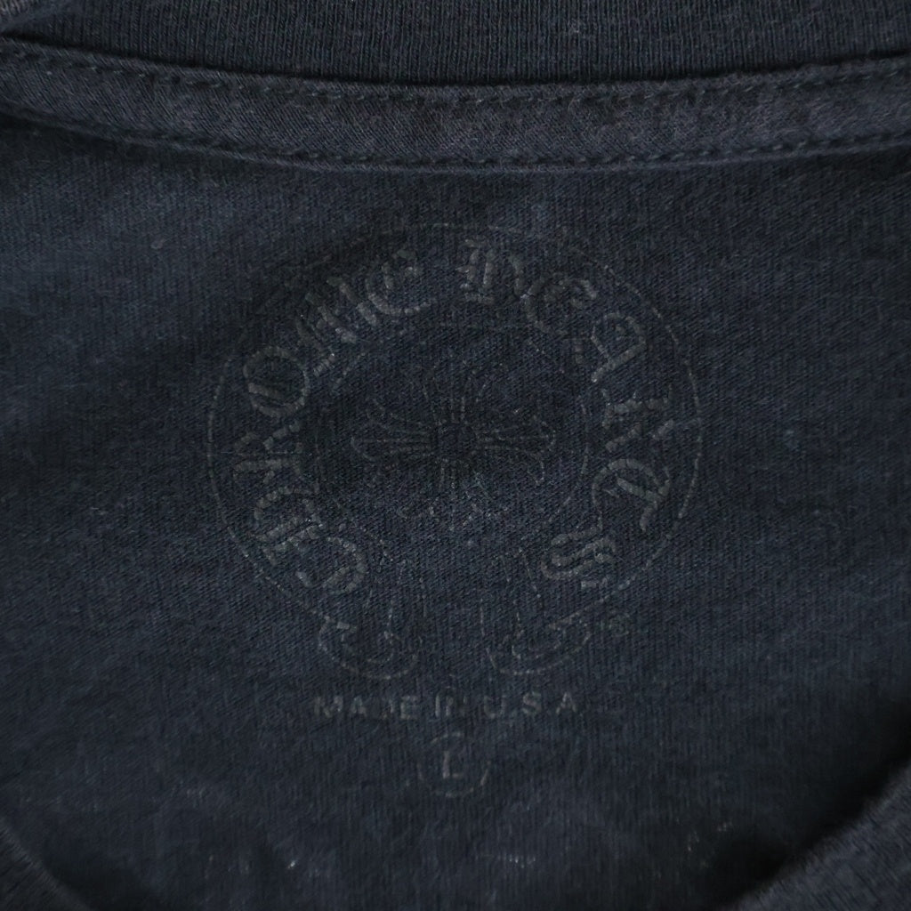 CHROME HEARTS(クロムハーツ) DBL FLRL L/S TEE ダブルフローラル バックヴァーティカルロゴプリント長袖Tシャツ ブラック/イエロー