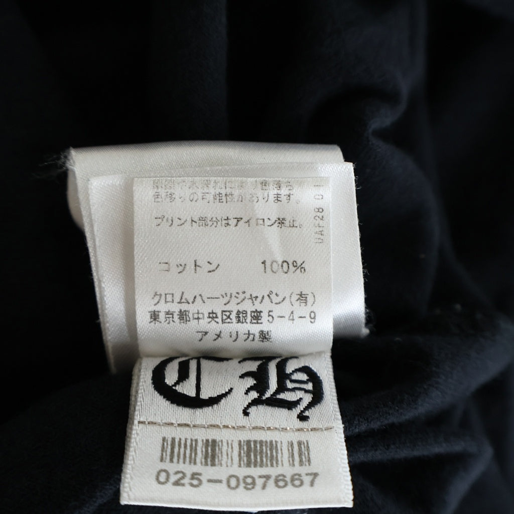 CHROME HEARTS(クロムハーツ) DBL FLRL L/S TEE ダブルフローラル バックヴァーティカルロゴプリント長袖Tシャツ ブラック/イエロー