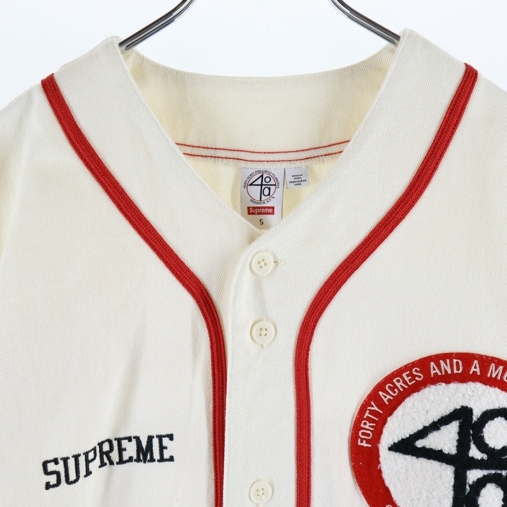 SUPREME(シュプリーム) 25SS ×40 Acres Twill Baseball Jarsey ベースボール半袖シャツ ベージュ