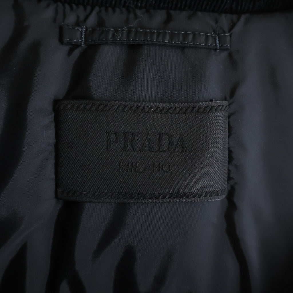 PRADA(プラダ) 25AW ミディアムウェイト コーデュロイ ダウンジャケット ブラック SGC946 S000