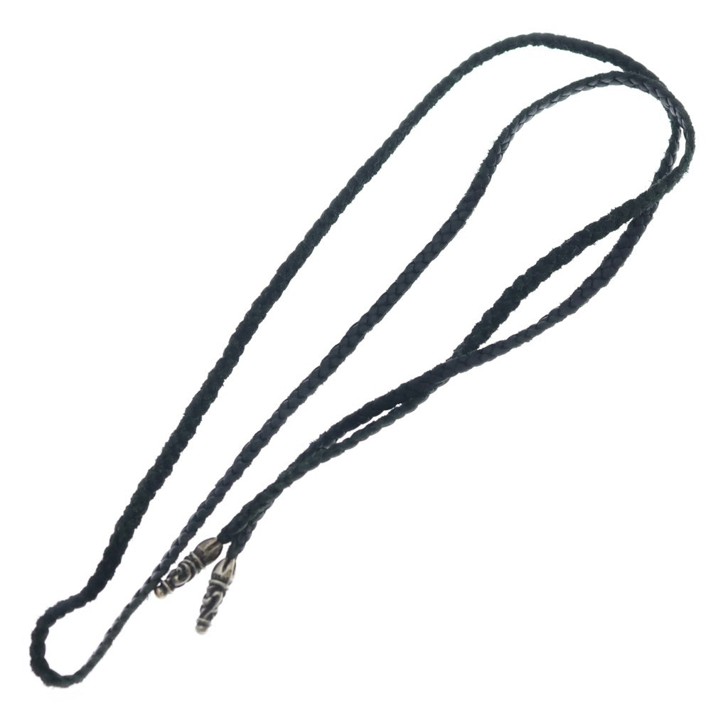 CHROME HEARTS(クロムハーツ) LEATHER BRAID SCROLL ネックレス レザーブレイドネックレス ブラック/シルバー BCA377