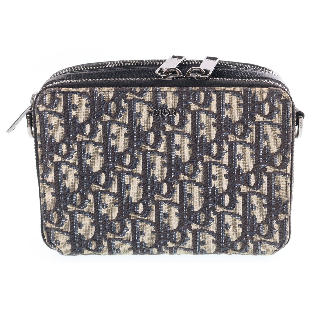 Christian Dior(クリスチャンディオール) オブリーク キャンバス ショルダーバッグ ネイビー 11-BO-1202 レディース