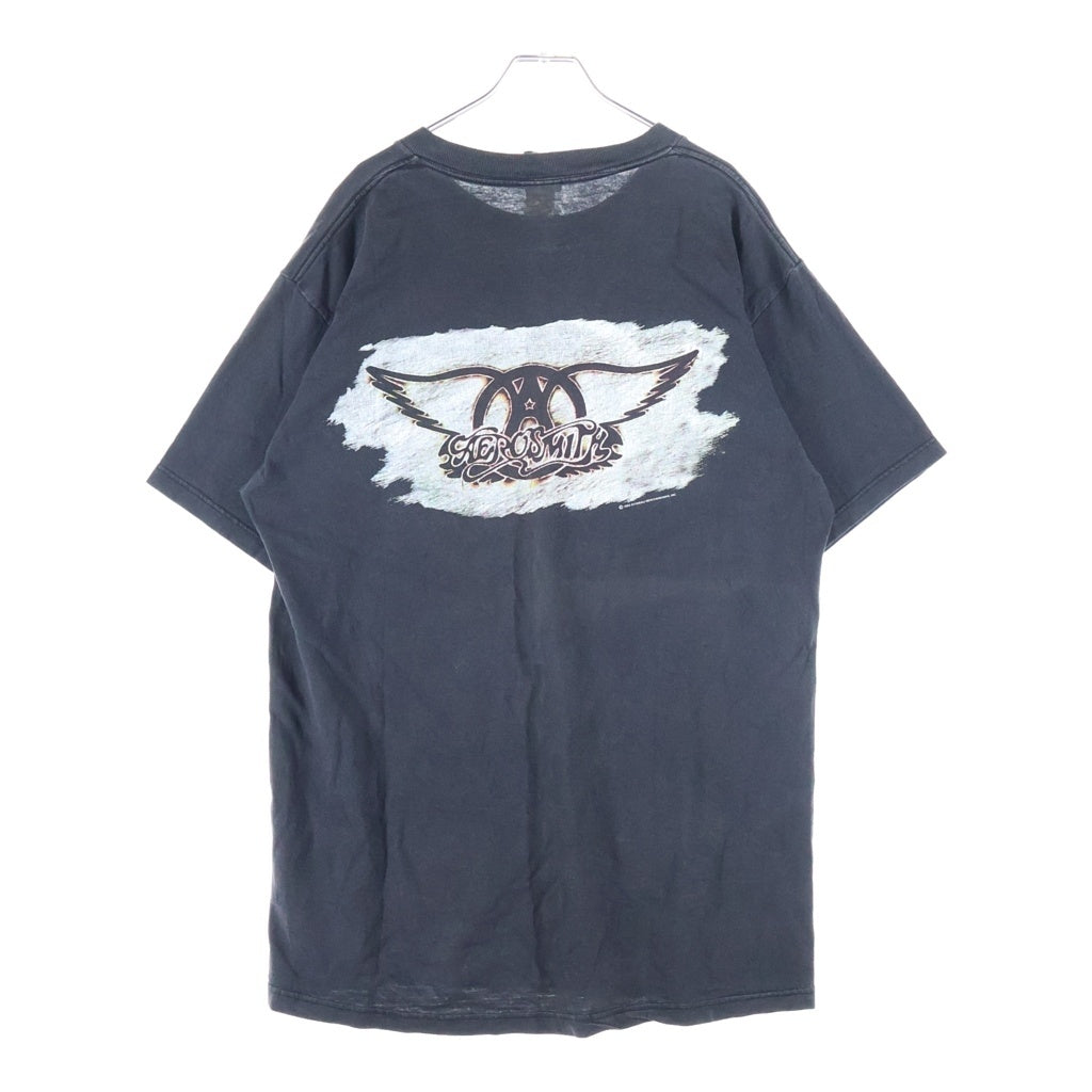 VINTAGE(ヴィンテージ) 90s AERO SMITH GET A GLIP エアロスミス 半袖Tシャツカットソー ブラック