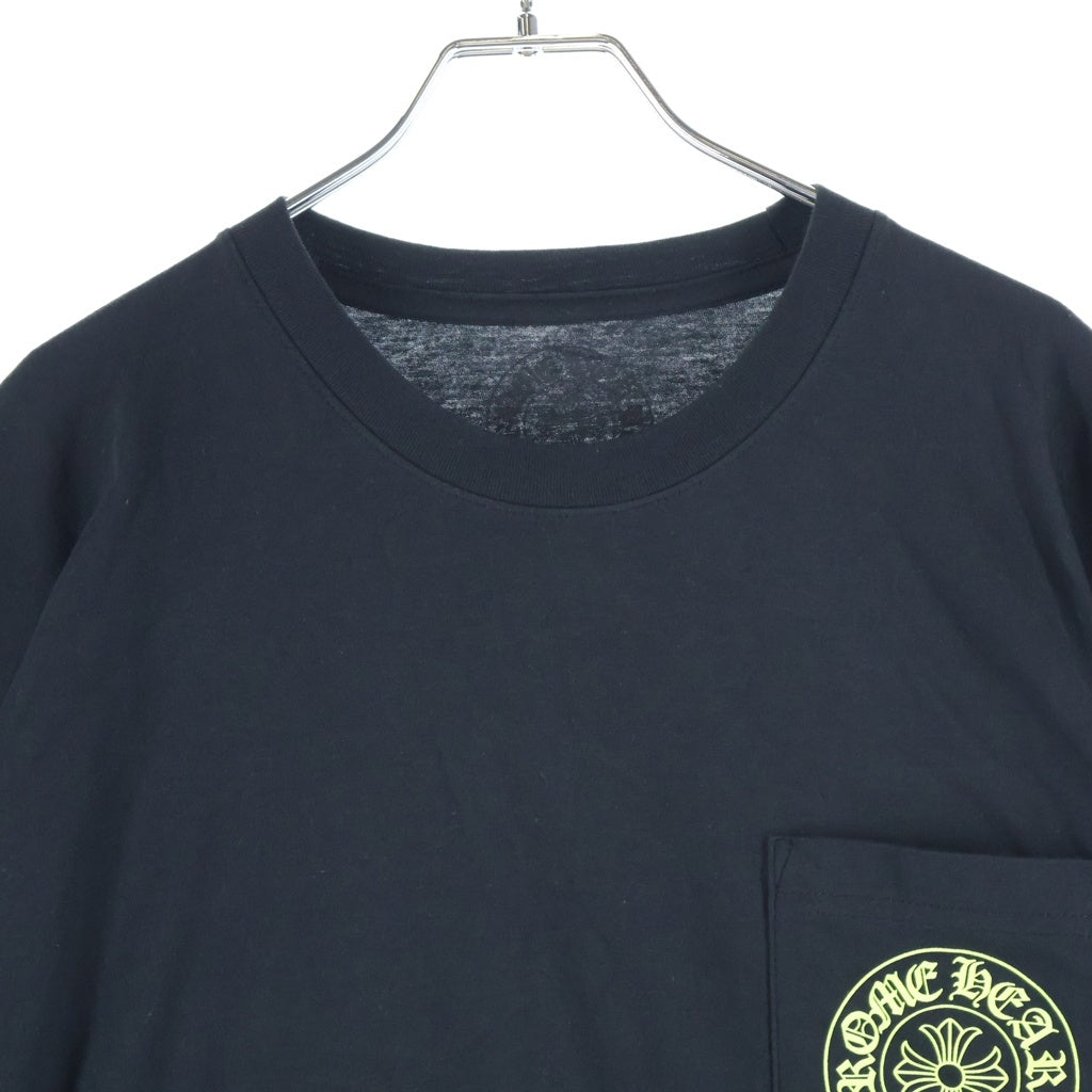 CHROME HEARTS(クロムハーツ) HORSESHOE S/S TEE BLACK/NEON YELLOW ホースシュー ショートスリーブ クルーネック 半袖Tシャツ ブラック/イエロー