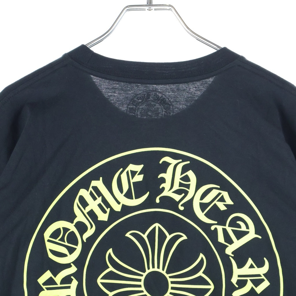 CHROME HEARTS(クロムハーツ) HORSESHOE S/S TEE BLACK/NEON YELLOW ホースシュー ショートスリーブ クルーネック 半袖Tシャツ ブラック/イエロー