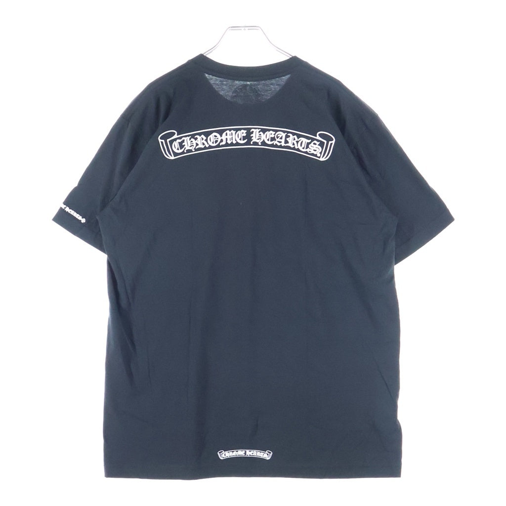 CHROME HEARTS(クロムハーツ) SCROLL LABEL T-SHIRT スクロールラベルプリント クルーネックポケット 半袖Tシャツ カットソー ブラック