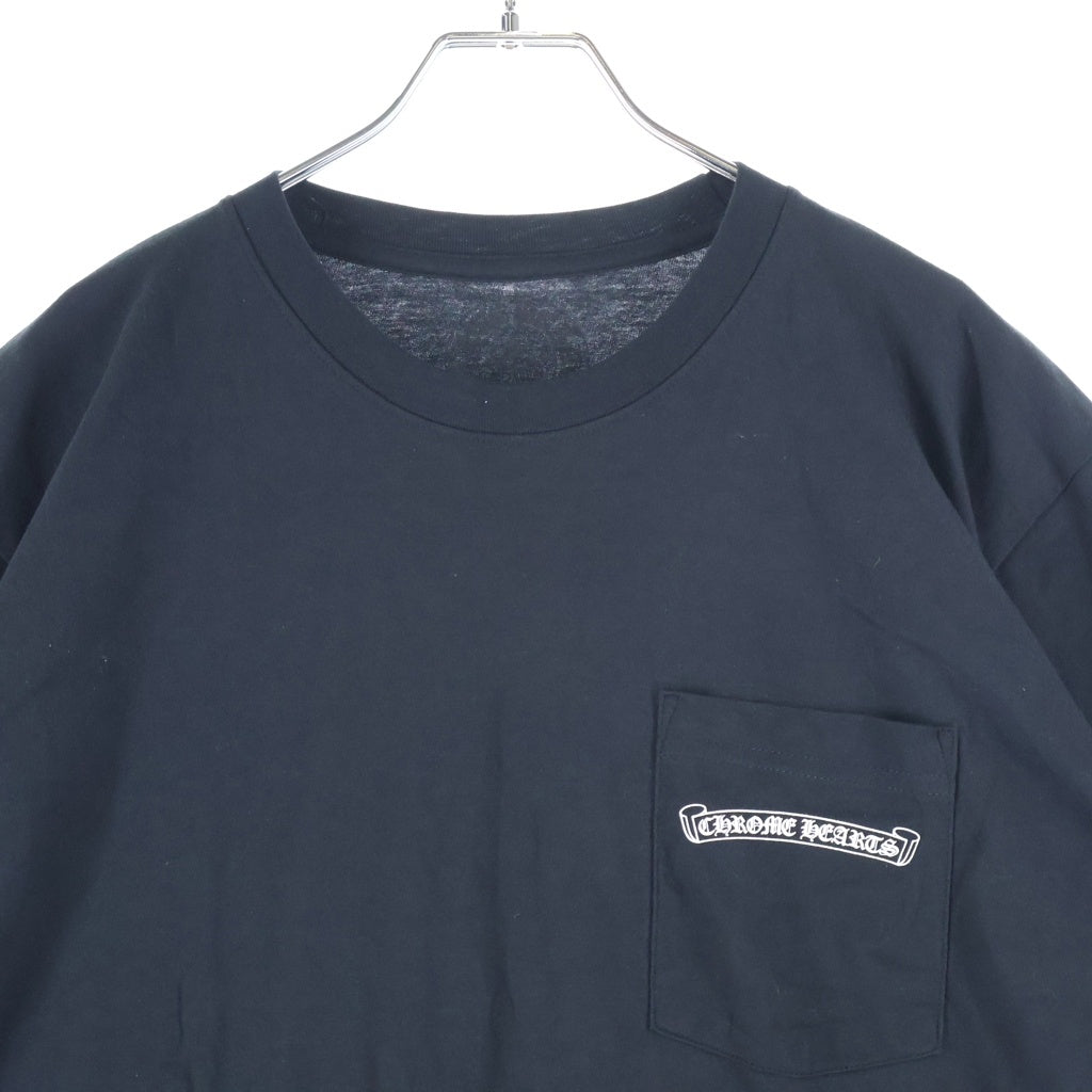 CHROME HEARTS(クロムハーツ) SCROLL LABEL T-SHIRT スクロールラベルプリント クルーネックポケット 半袖Tシャツ カットソー ブラック