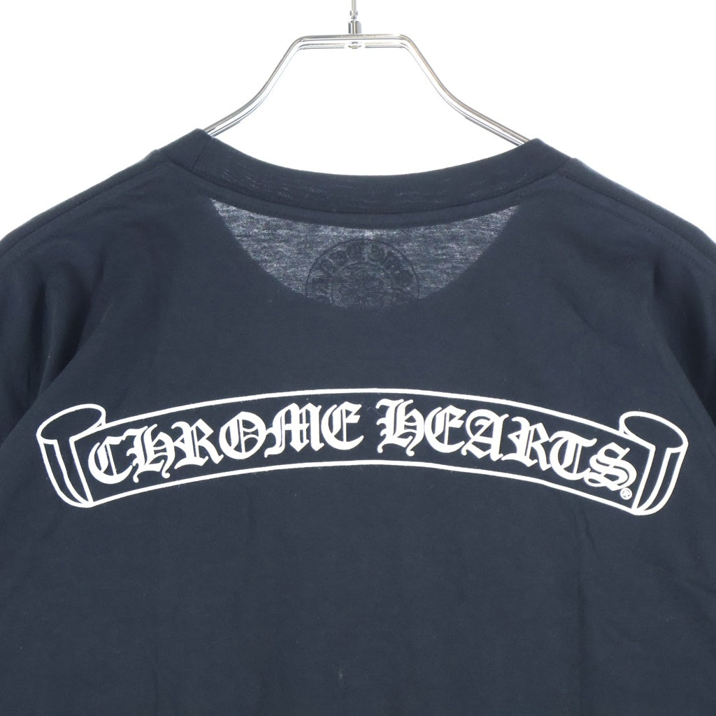 CHROME HEARTS(クロムハーツ) SCROLL LABEL T-SHIRT スクロールラベルプリント クルーネックポケット 半袖Tシャツ カットソー ブラック