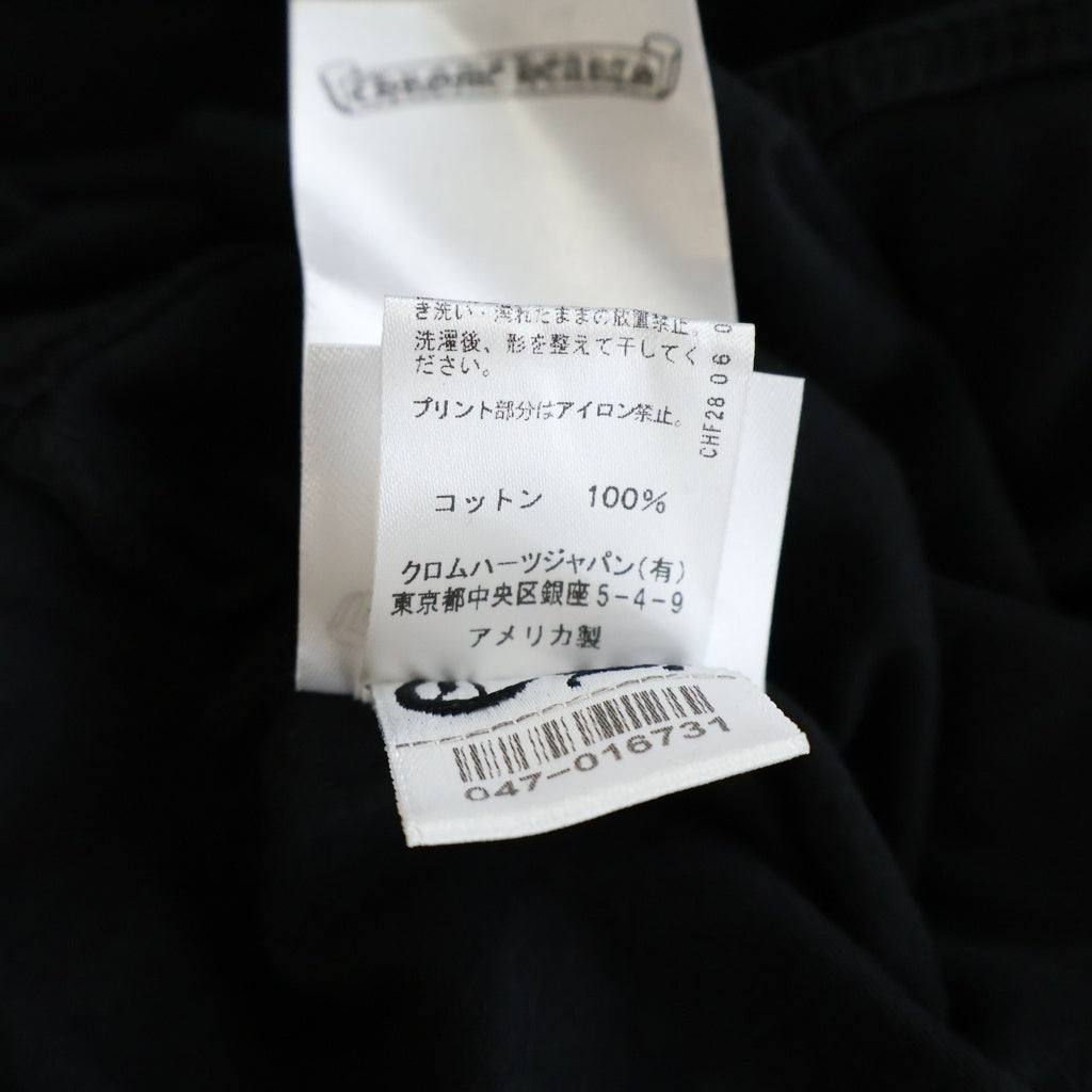CHROME HEARTS(クロムハーツ) SCROLL LABEL T-SHIRT スクロールラベルプリント クルーネックポケット 半袖Tシャツ カットソー ブラック