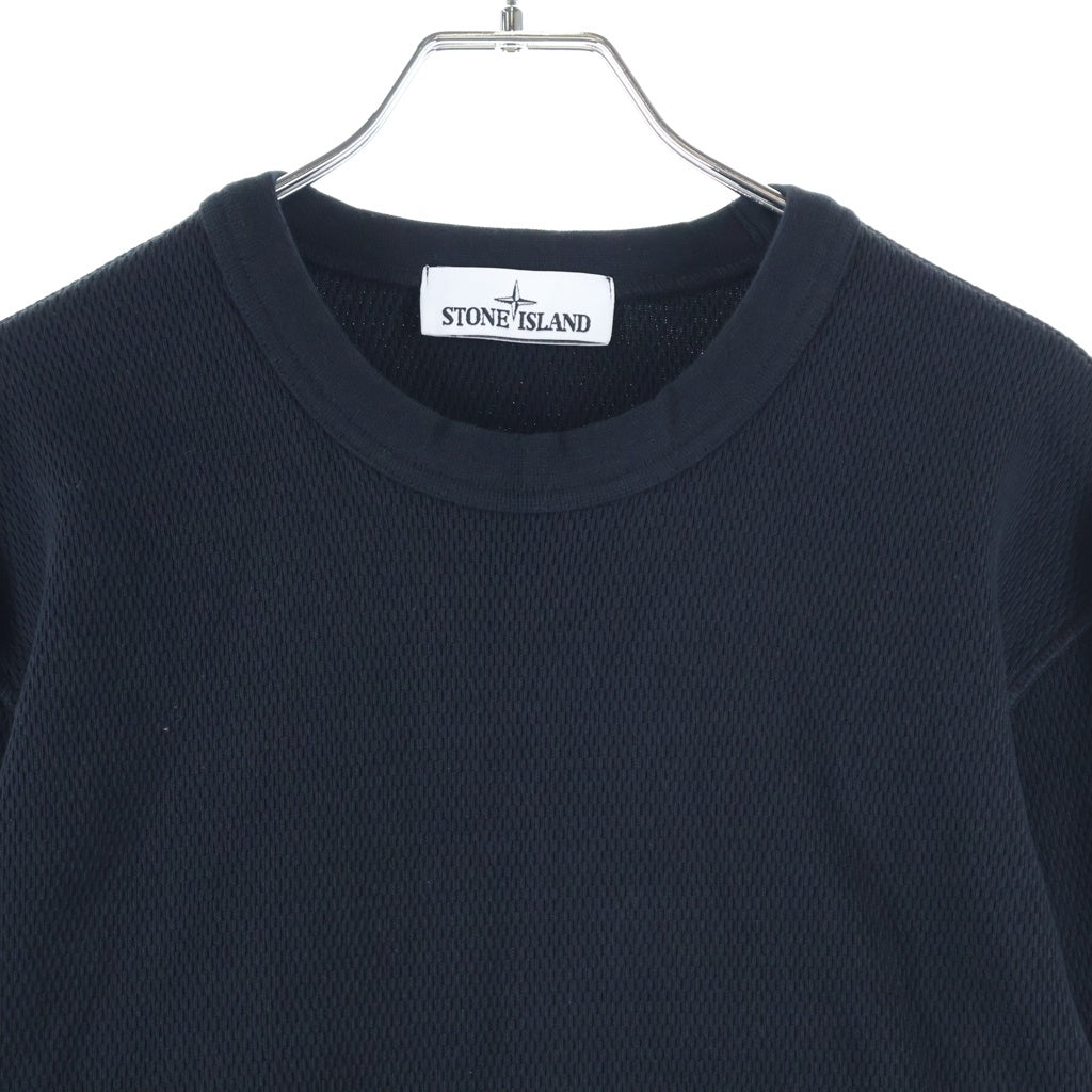 STONE ISLAND(ストーンアイランド) Waffle ワッフル ロゴパッチ サーマルカットソー ブラック L1S156100011