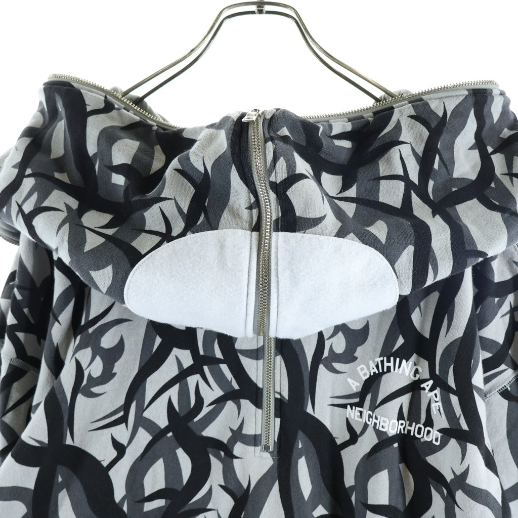 A BATHING APE(アベイシングエイプ) ×NEIGHBORHOOD TRIBAL CAMO HALF ZIP ネイバーフッド トライバルカモ ハーフジップ スウェット グレー 001PPK731908C