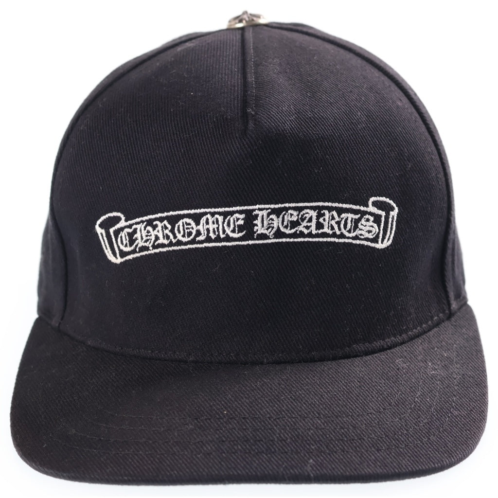 CHROME HEARTS(クロムハーツ) HAT BSBL CH SCROLL CAP DENIM BLACK スクロールラベル クロスボール付きデニムベースボールキャップ 帽子 ブラック