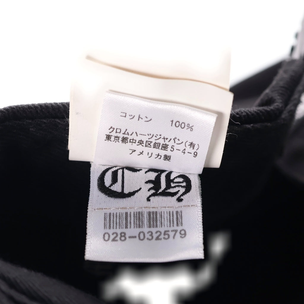 CHROME HEARTS(クロムハーツ) HAT BSBL CH SCROLL CAP DENIM BLACK スクロールラベル クロスボール付きデニムベースボールキャップ 帽子 ブラック