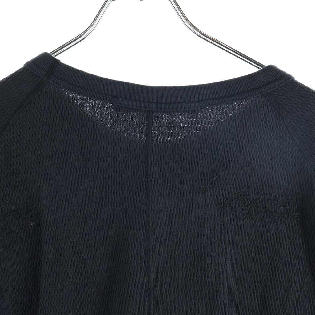 JUN / NAKAYAMA(ジュンナカヤマ) 24AW ダメージ加工 サーマル長袖Tシャツ ブラック JN-FW24-017