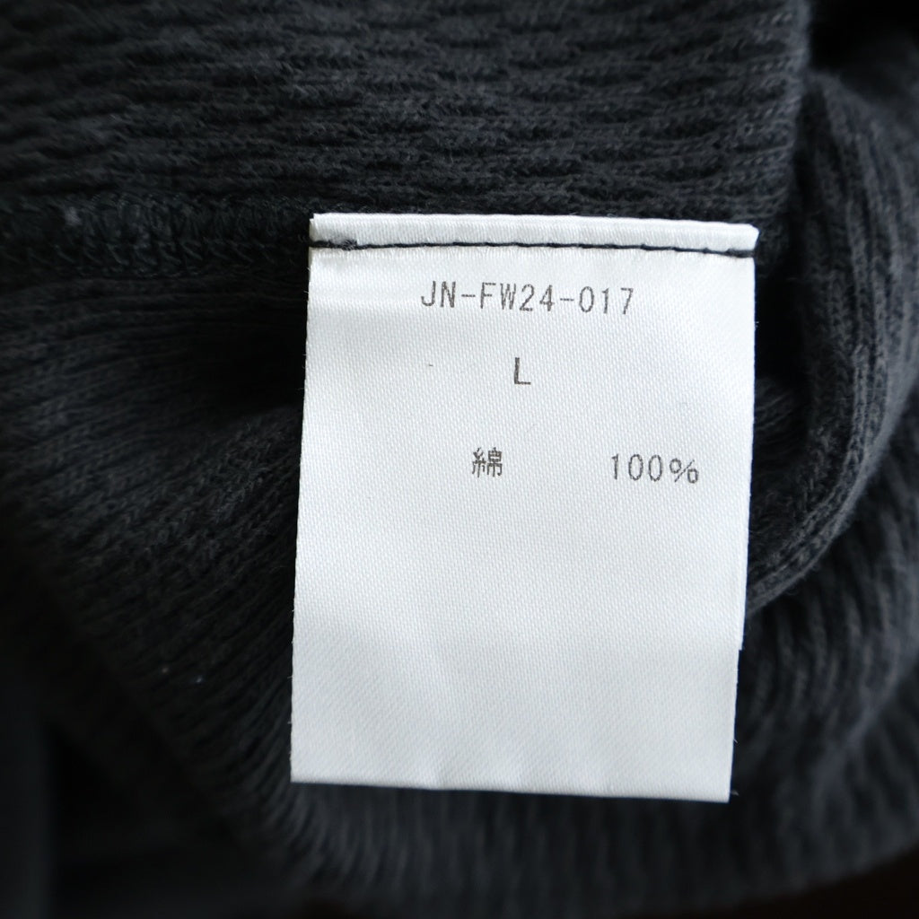 JUN / NAKAYAMA(ジュンナカヤマ) 24AW ダメージ加工 サーマル長袖Tシャツ ブラック JN-FW24-017