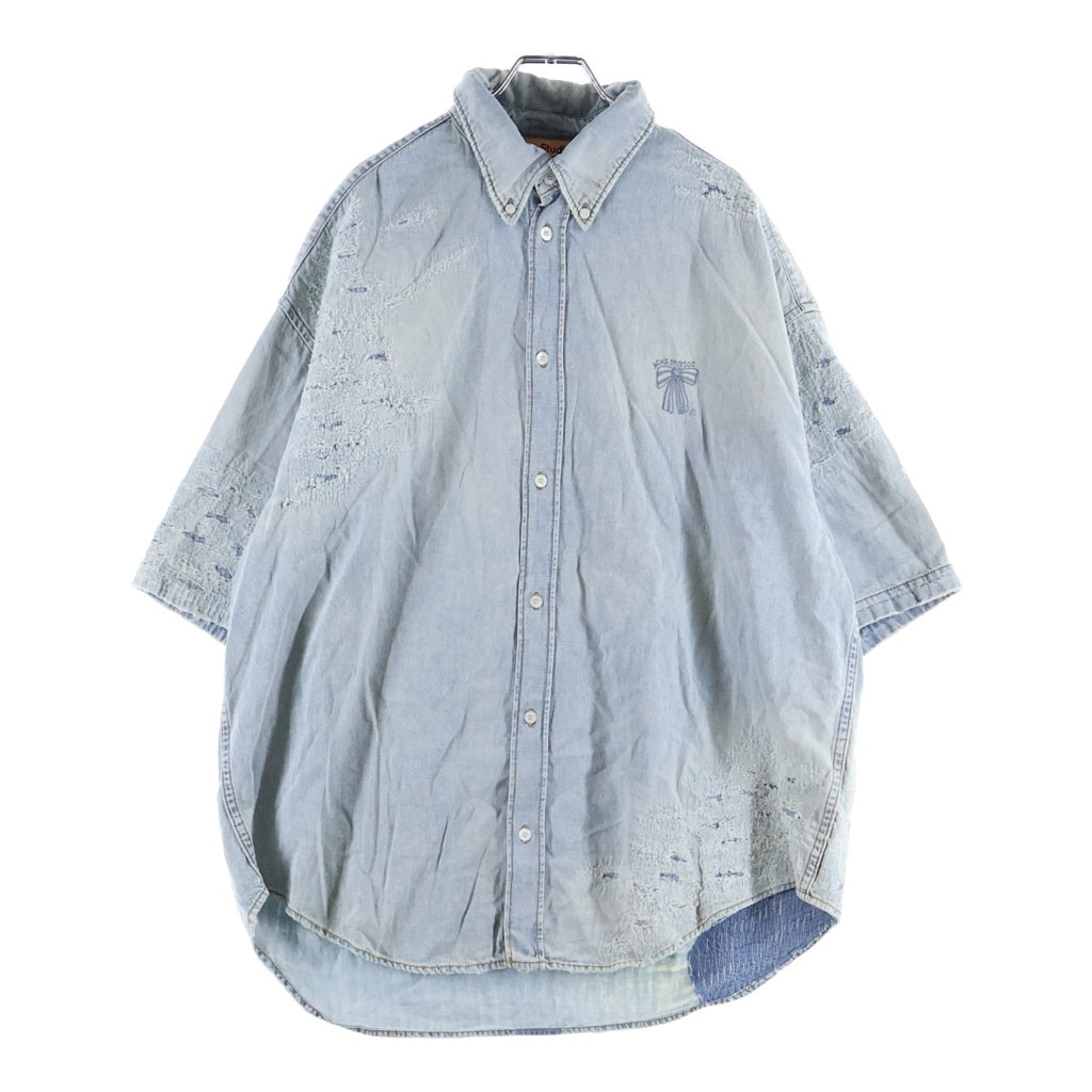Acne Studios(アクネ ストゥディオズ) 26SS リペア加工 デニム半袖シャツ インディゴ FN-MN-SHIR00978